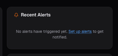 Dashboard recent alerts card on alphactor.ai