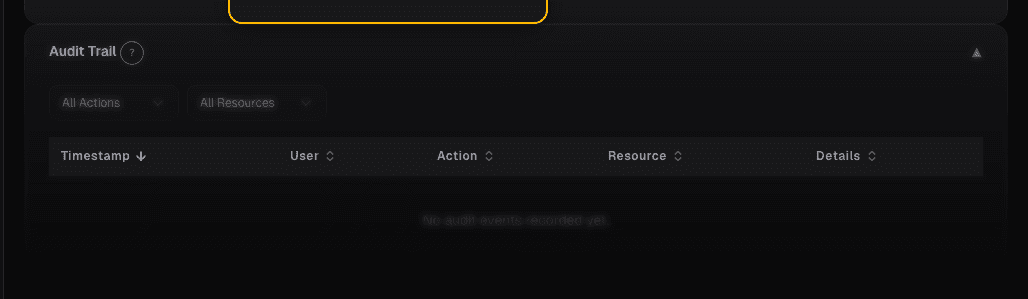 Audit trail log on alphactor.ai