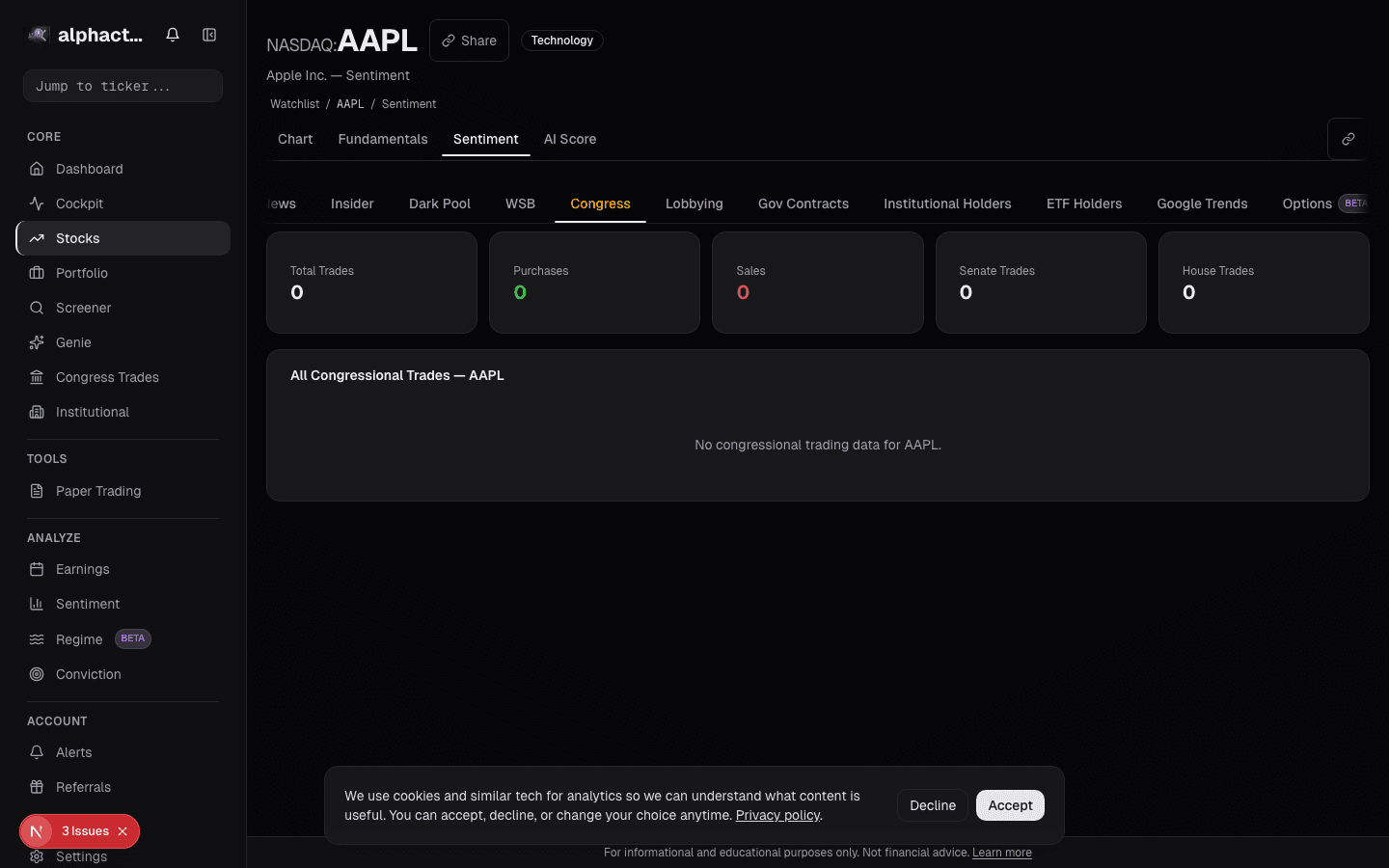 House trades card on alphactor.ai