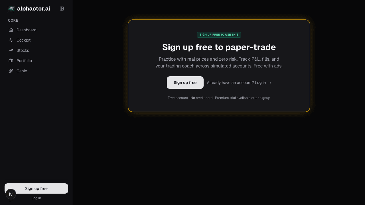 Paper trading portfolio with position tracking