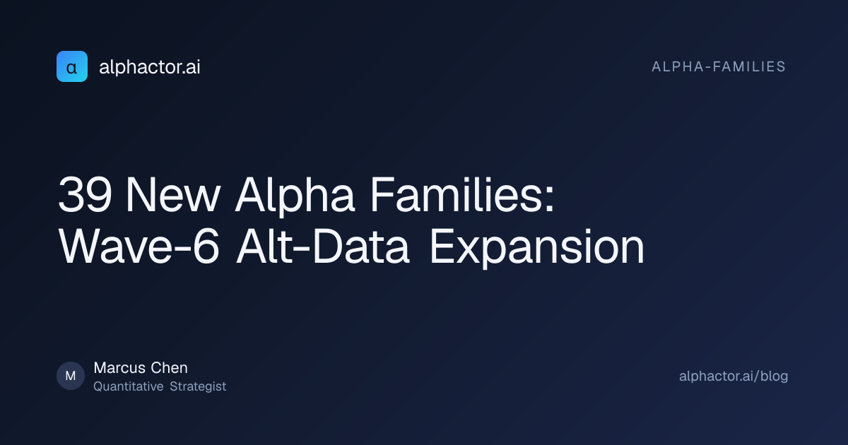 39 New Alpha Families: Wave-6 Alt-Data Expansion | alphactor.ai