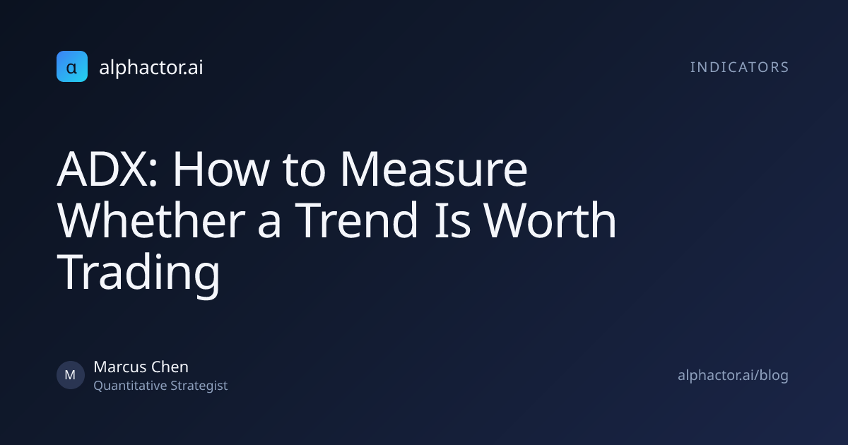 ADX: How to Measure Whether a Trend Is Worth Trading | alphactor.ai