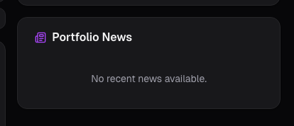 Dashboard news feed card on alphactor.ai
