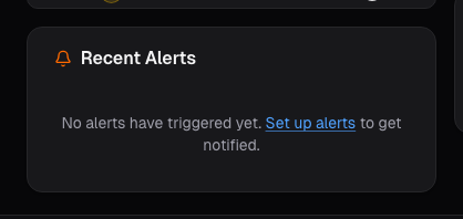 Dashboard recent alerts card on alphactor.ai
