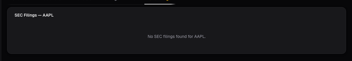 SEC filings card on alphactor.ai