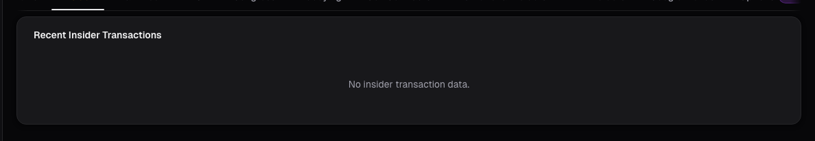 Insider transactions table on alphactor.ai