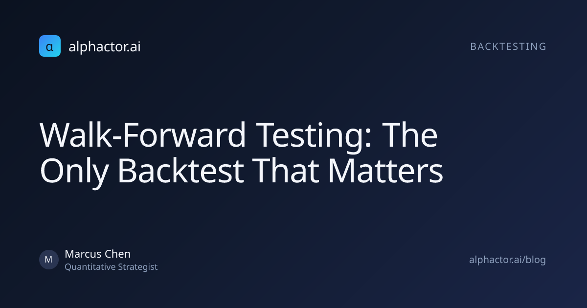 Walk-Forward Testing: The Only Backtest That Matters | alphactor.ai